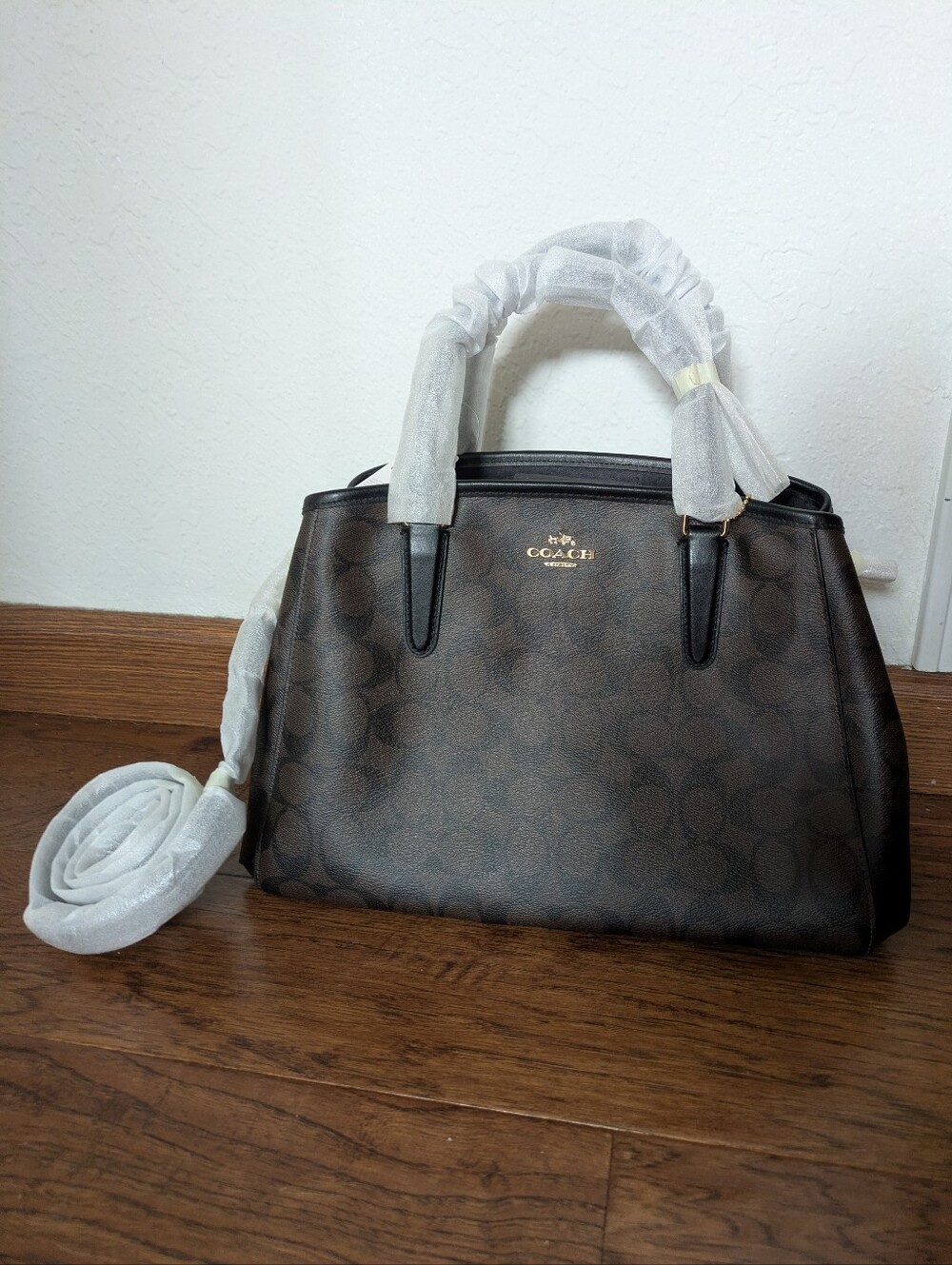 NWT Vintage Coach Small Margot Carryall Satchel Crossbody Brown Black